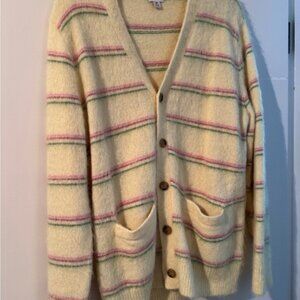 J. Crew Alpaca-blend V-neck cardigan in stripe